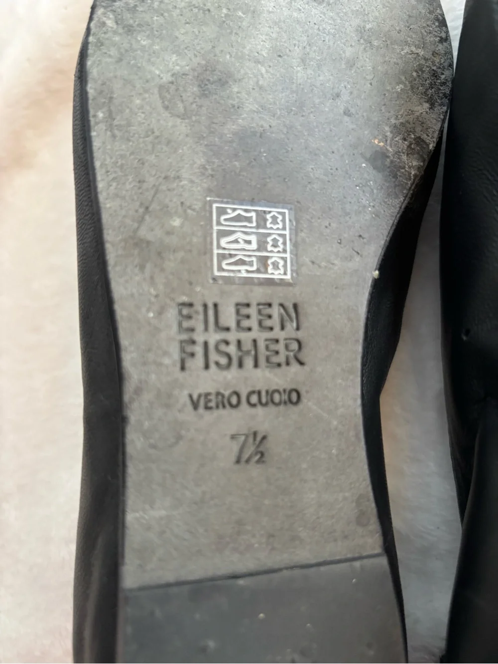 Eileen Fisher Naomi Nappa Leather Ballet Flat Black Size 7.5